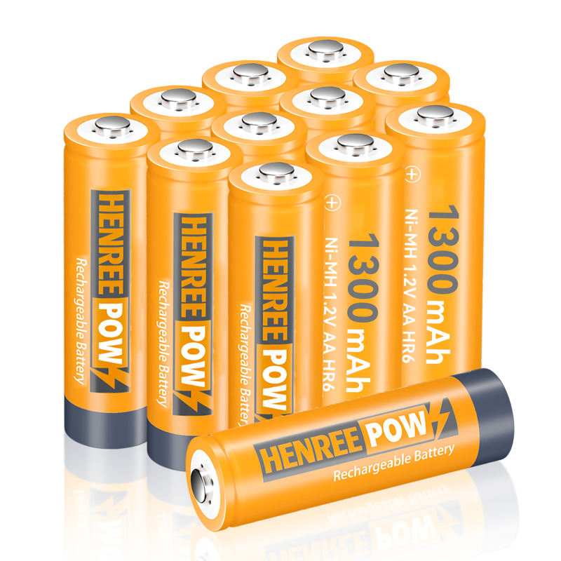 Henreepow 1.2V 1300mAh AA NI-MH Baterias recarregáveis