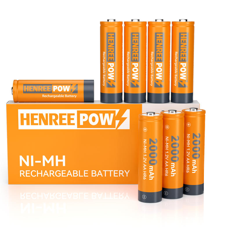 Henreepow AA 2000mAh 1.2V de alta capacidade Ni-MH Bateria recarregável